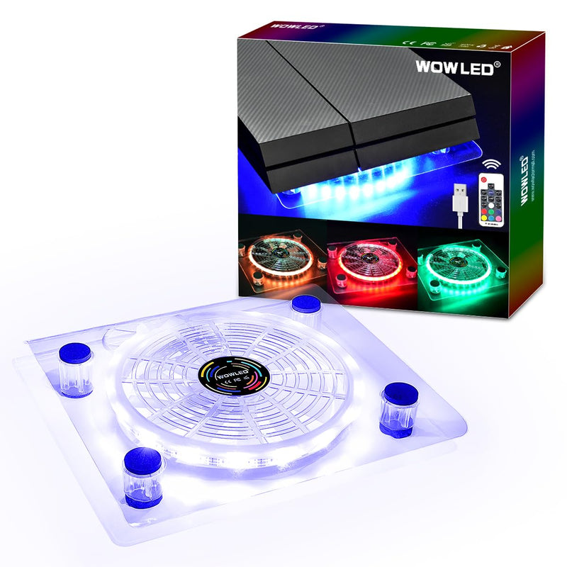 WFPOWER Wireless IR Remote Control 24 keys PS4 Cooling Fan RGB USB LED Cooler Thermal Fan Pad Stand for PC Case CPU Cooler Computer Gaming PS4 Playstation 4 Consoles Laptop Notebook XBOX One Radiators