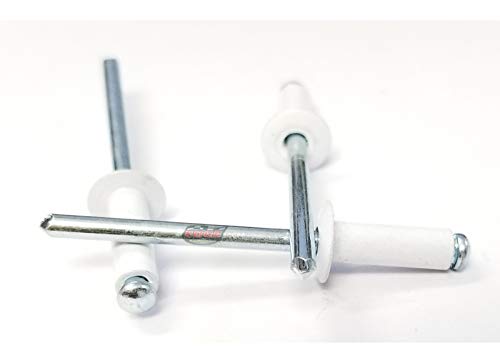 Racer's Speed Shop White Finish 3/16" Small Head Aluminum Steel Mandrel Pop Rivets 100 ct Racing Fasteners