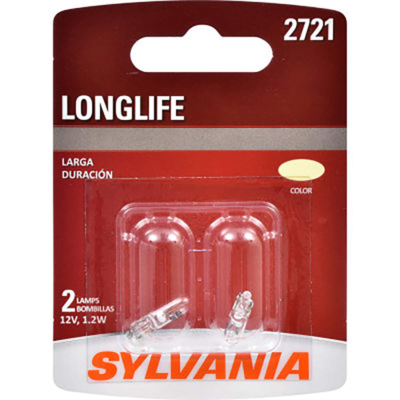 SYLVANIA - 2721 Long Life Miniature - Bulb, Ideal for Interior Lighting – Courtesy, Ash Tray and More. (Contains 2 Bulbs)