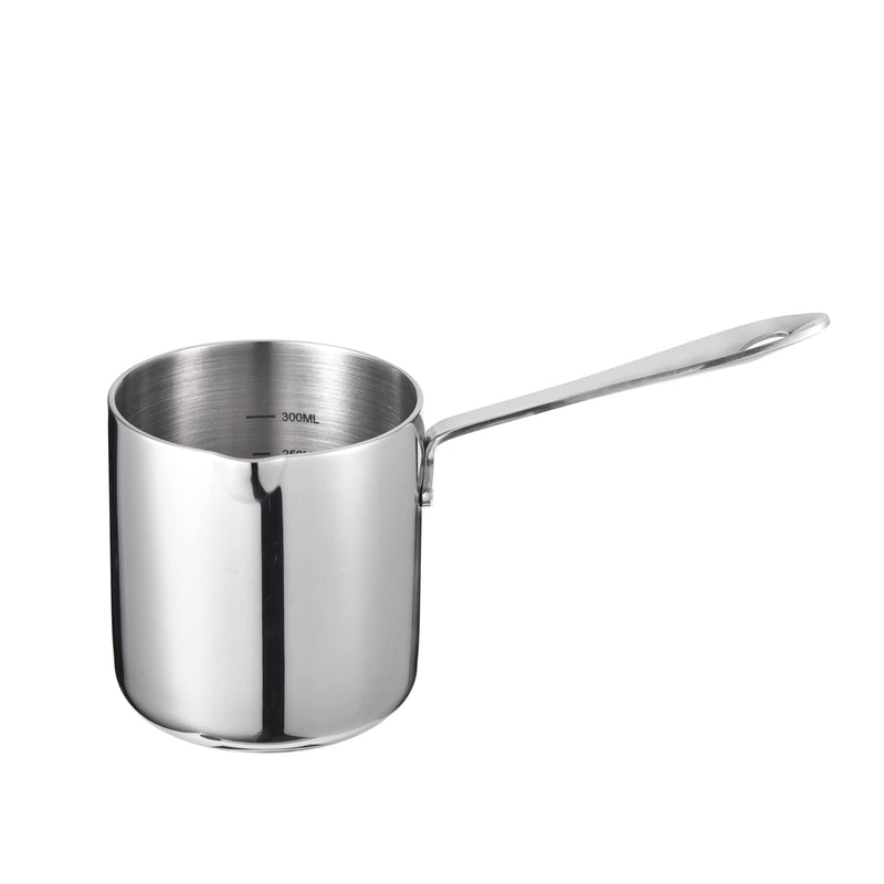IMEEA 10oz / 300ml Butter Warmer Single-Serve Milk & Sauce Heating Pan 18/10 Tri-Ply Stainless Steel Mini Pot 10 fl oz