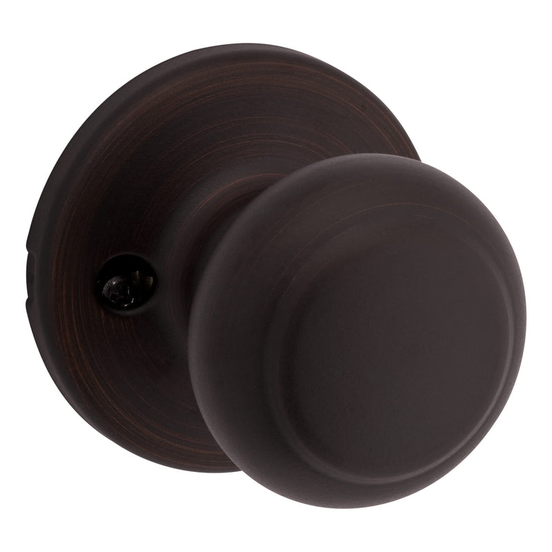 Kwikset Cove Interior Passage Door Knob, Handle For Closet and Hallway Doors, Non-Locking Doorknob, Venetian Bronze (Pack of 1)