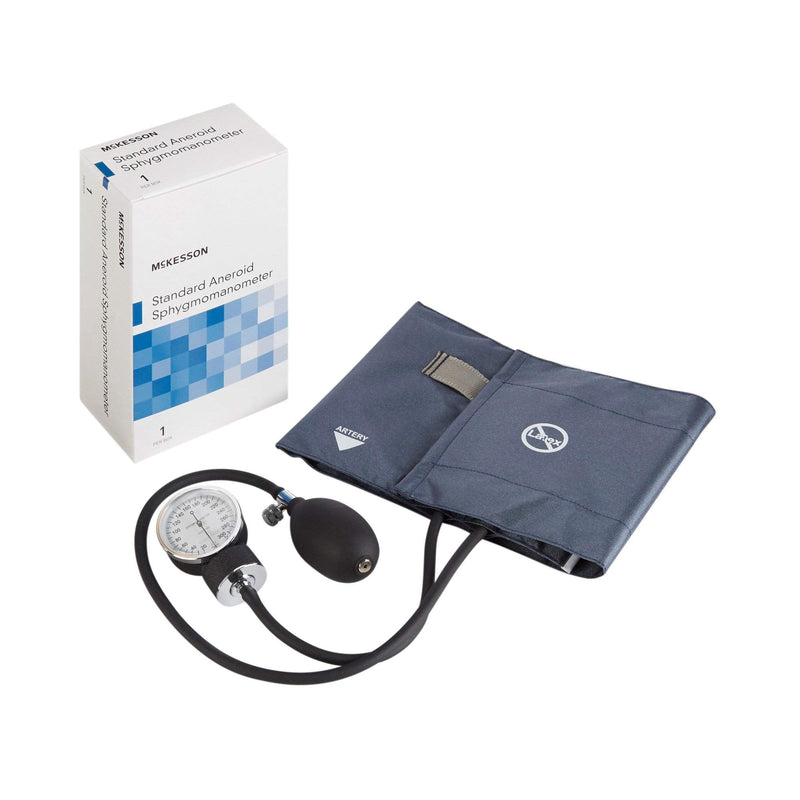 McKesson Standard Aneroid Sphygmomanometer, Large Cuff, Navy Blue, 34 cm to 50 cm, 1 Count Large Adult Cuff (1 Count)