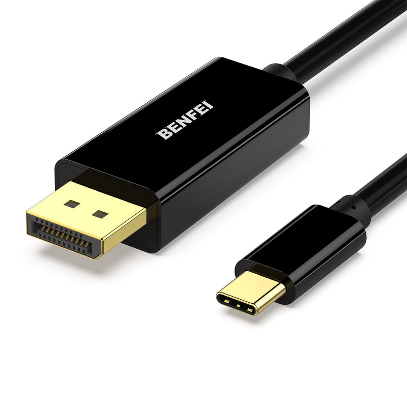  [AUSTRALIA] - BENFEI USB C to DisplayPort 6 Feet Cable(8K@60Hz 4K@144Hz), USB Type-C to DP Adapter [Thunderbolt 3/4 Compatible] with iPhone 15 Pro/Max, MacBook Pro/Air 2023, iPad Pro, iMac, S23, XPS 17 and More Black(ABS Shell) 1 PACK