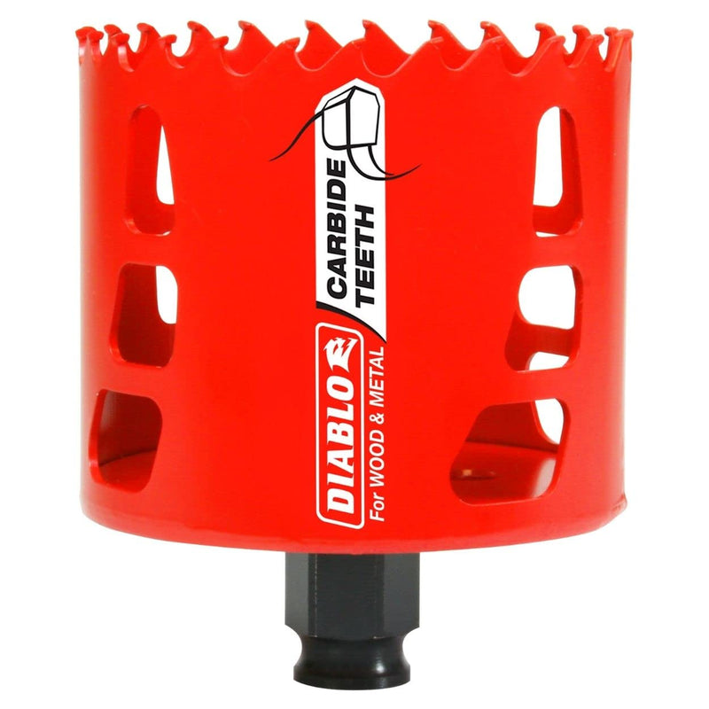 Diablo Carbide Teeth Hole Saw for Wood and Metal - Ideal for Cutting Wood, Plastic, Aluminum, Metal, Cast Iron, Stainless Steel - 3" Diameter, 2-3/8" Length - DHS3000CT
