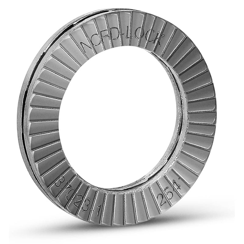 Nord-Lock Wedge Locking Washers - Stainless Steel (254 SMO) Washer, Vibration Resistant Safety Washers for 1/2 Inch Bolts - 6 Pairs 1/2" Bolts