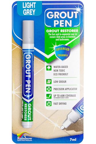 Grout Pen Light Grey Tile Grout Paint Marker - Narrow 5mm Tip (7mL) Narrow Tip