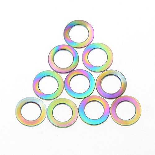 Titanium M6 Flat Washers Brake Stem Bottle Cage Screws (Colorful) Colorful