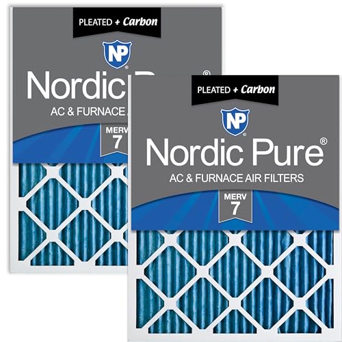 Nordic Pure 10x10x1 Pleated MERV 7 Plus Carbon Air Filters 2 Pack MERV 7 + Carbon
