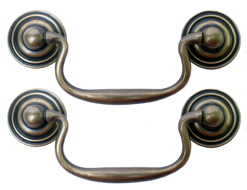 Classic Style Solid Brass Swing Bail Cabinet Pulls Set of 2 by Nesha