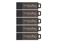 Centon Electronics DataStick Pro USB 2.0 Flash Drive, 32 GB, USB Flash Drives, 5 Bulk Pack, Grey 32 GB (Pack of 5)