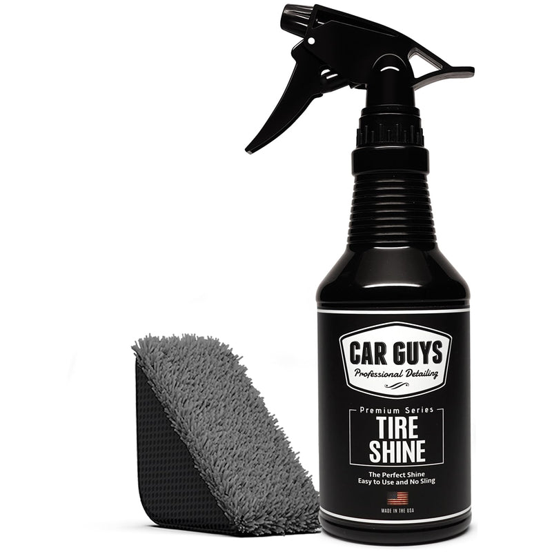 CAR GUYS Tire Shine Spray | The Perfect Shine | Durable and User Friendly Tire Dressing | Long Lasting UV Protection | 18 Oz Kit with Applicator Pad 18 Ounces w/ Applicator