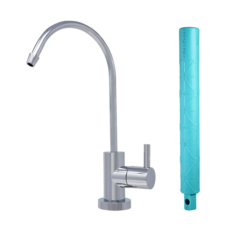 Metpure Non Air Gap RO Water Filtration System Water Dispenser Spout (Chrome). Euro Style with Faucet Wrench NSF Certified. Chrome