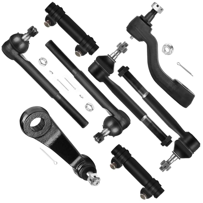SCITOO 8pcs Front Suspension Kit Idler Arm Pitman Arm Inner Outer Tie Rod End Replacement for Chevy for GMC C1500 C1500 Suburban C2500 C2500 Suburban C3500 Tahoe Yukon