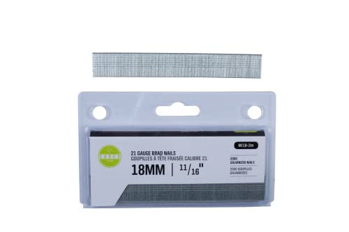Cadex 21 Gauge Brad Nails M/18-2M 21 Gauge Brads, Galvanized, 11/16", 18Mm, 2000 Pack, 18Mm (11/16")