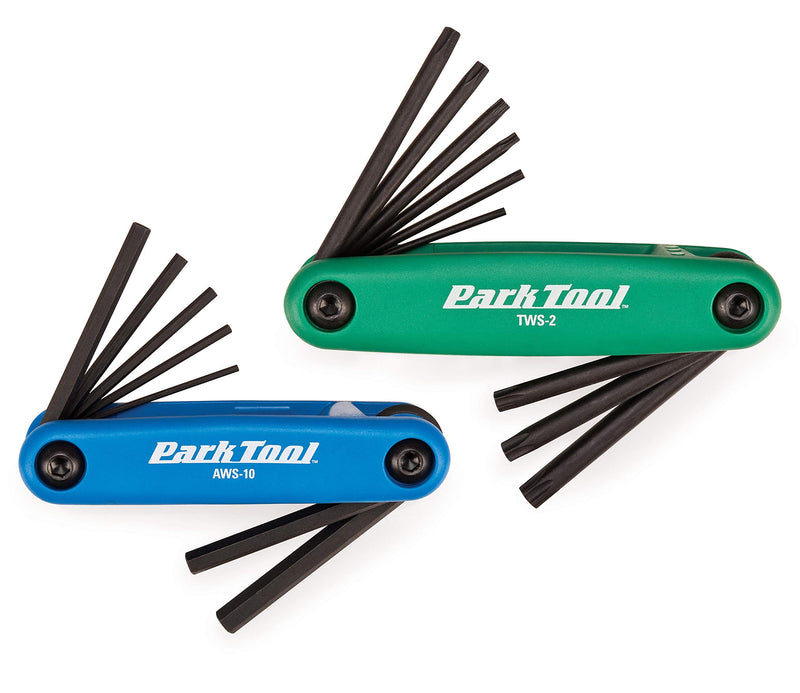 Park Tool FWS-2 Fold-Up Wrench Set Tool,Blue/Green Blue/Green One Size