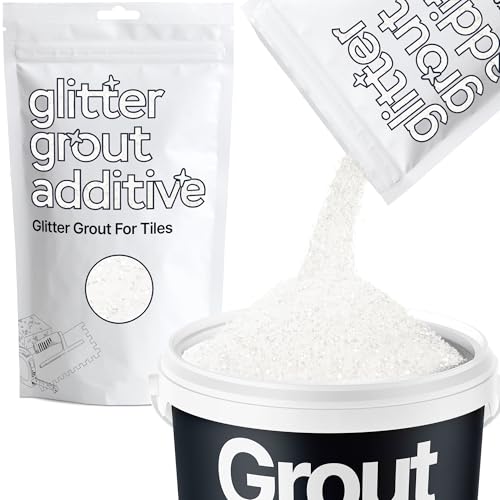 Hemway White Iridescent Glitter Grout Additive 100g Metallic Flakes