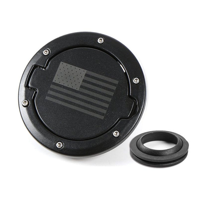 RT-TCZ Fuel Filler Door Gas Tank Cap Cover Accessories for 2007-2017 Jeep Wrangler JK & Unlimited Sport Rubicon Sahara (US Flag) US Flag