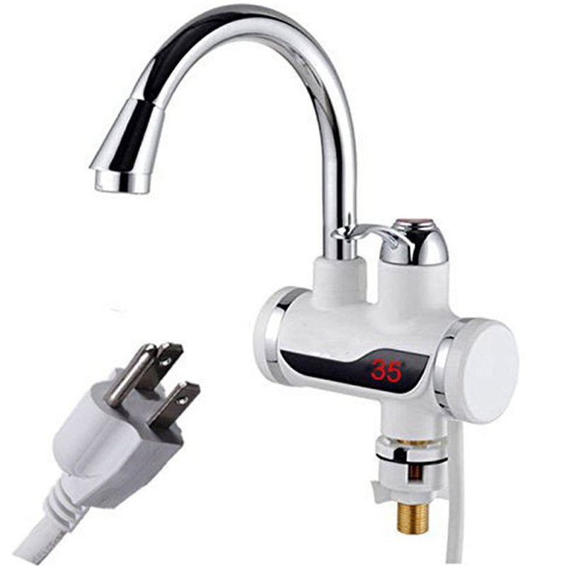 Rotatable Bathroom Kitchen Heating Tap Water Faucet 110V Tankless Electric Hot Water Heater Faucet with LED Digital Display (Small Below Inflow) Small Below Inflow