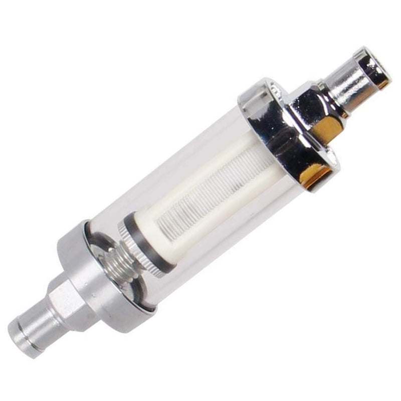 Universal Fuel Pump Filter, CarBole 9748 Universal 3/8" Inlet/Outlet Fuel Filter Clear View - Glass 1PC Of 3/8" Inlet/Outlet