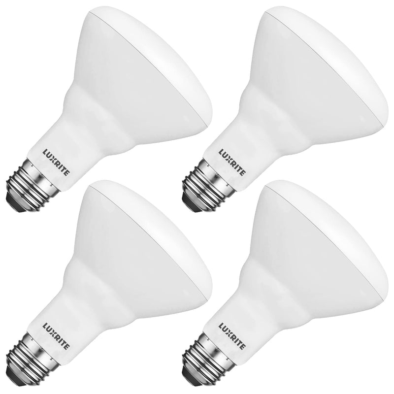 LUXRITE 4-Pack BR30 LED Bulb, 65W Equivalent, 3000K Soft White, Dimmable, 650 Lumens, LED Flood Light Bulbs, 8.5W, Energy Star, E26 Medium Base, Damp Rated, Indoor/Outdoor - Living Room and Kitchen 3000k (Soft White) 4 Count (Pack of 1)