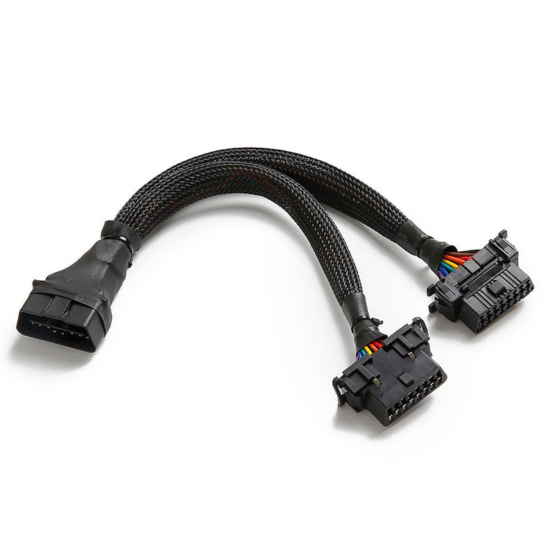 bbfly-B6 OBD2 Splitter 16 Pin OBD II Splitter Extension 1x Male and 2X Female Extension Cable Adapter (1FT/30CM) (1Pack) 1Pack