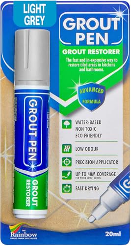 Grout Pen Light Grey Tile Grout Paint Marker - Wide 15mm Tip (20ml) Wide Tip