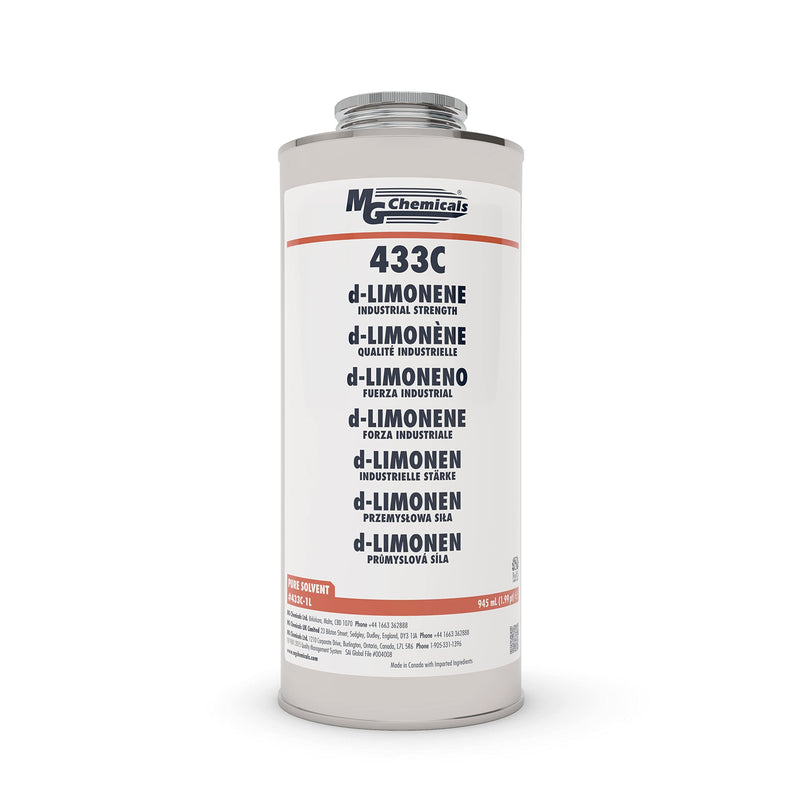 MG Chemicals 433C-1L d-Limonene Industrial Strength,Metal Container , Clear , 945 mL 0.945 L