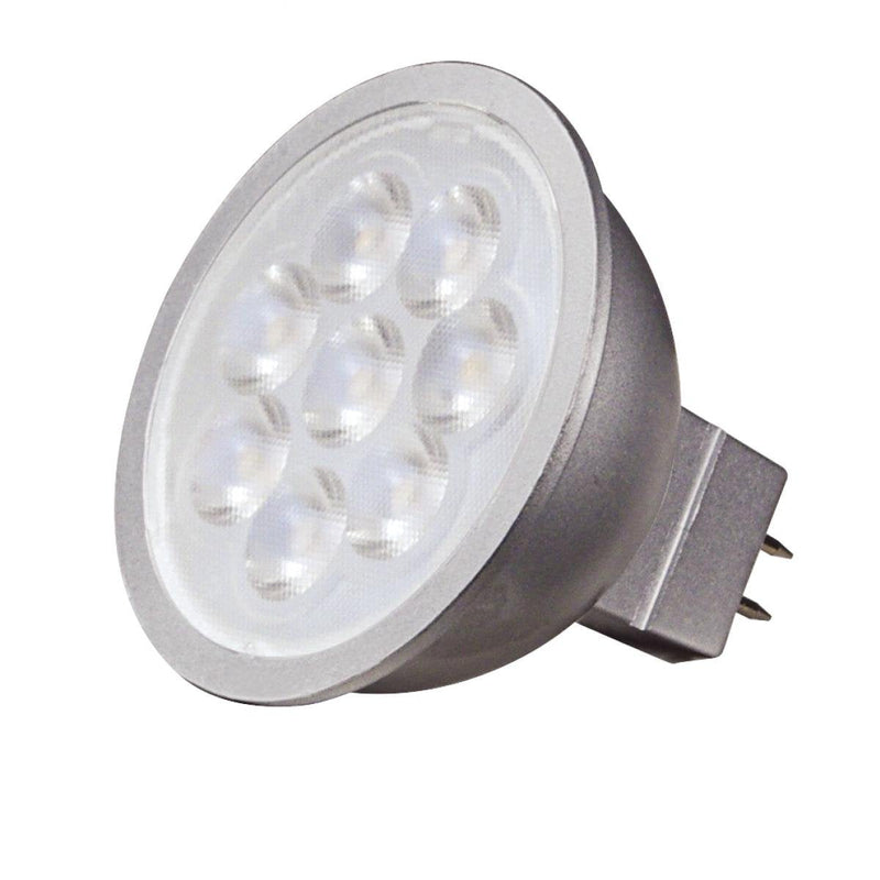 Satco Lighting 6.5 Watt Dimmable MR16 Low Voltage LED Light Bulbs - 3000K Soft White - 40 Degree Beam Angle - GU5.3 Base - 12 Volt AC/DC - 6 Pack