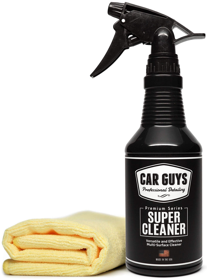 CAR GUYS Super Cleaner | Effective Car Interior Cleaner | Leather Car Seat Cleaner | Stain Remover for Carpet, Upholstery, Fabric, and Much More! | 18 Oz Kit 18 Ounces w/ Towel