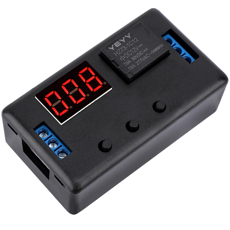 DROK 12V Timer Relay, LED Display 4-Mode On-Off Automotive Time Delay Relay, Electric Delay Timer Switch 0.1s to 999min 1pcs