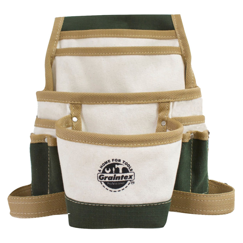 Graintex CS1829 10 Pocket Nail & Tool Pouch, White