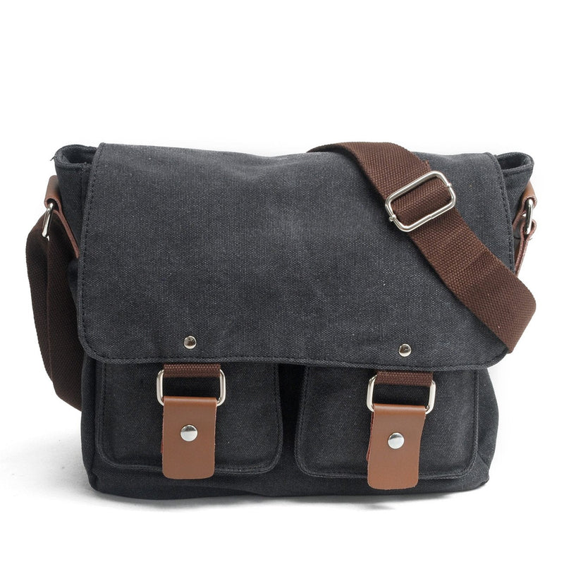 Men's Lightweight Vintage Waterproof Canvas DSLR SLR Shockproof Camera Shoulder Messenger Bag Sling bag Drak Grey