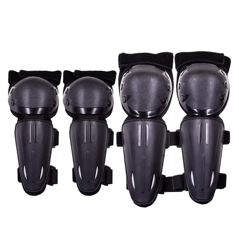 Webetop Kids Dirt Bike Knee and Elbow Pads Shin Guards Youths Kids Motocross Protective Gear Set 4pc (Black) black