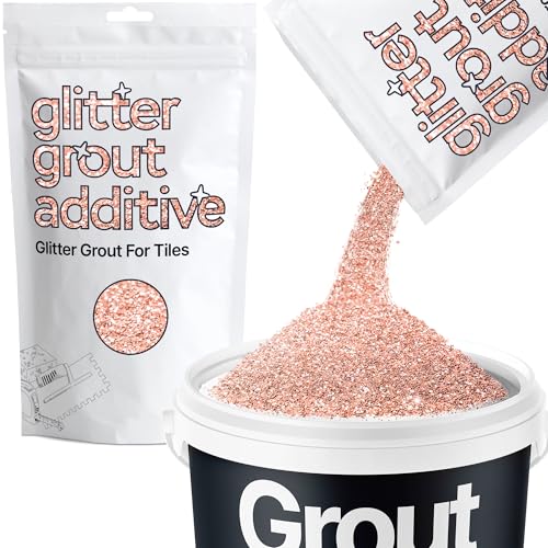 Hemway Rose Gold Glitter Grout Additive 100g Metallic Flakes