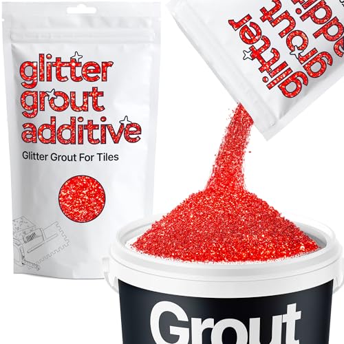 Hemway Red Glitter Grout Additive 100g Metallic Flakes