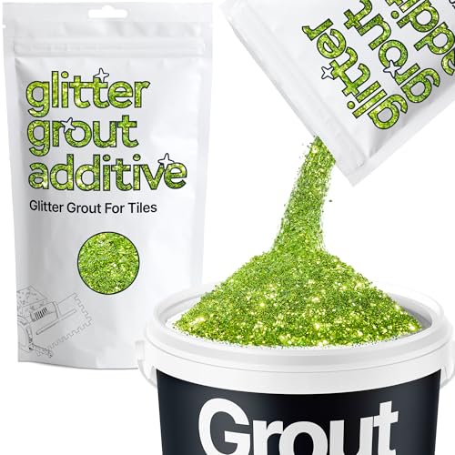 Hemway Lime Green Glitter Grout Additive 100g Metallic Flakes