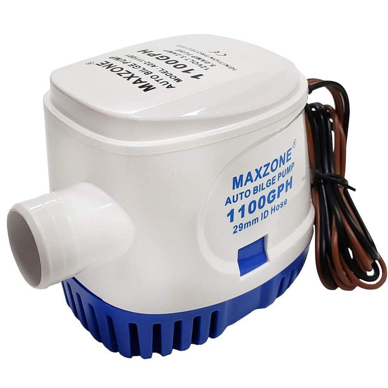 Automatic Submersible Boat Bilge Water Pump 12v 1100gph Auto with Float Switch, 1-1/8" Outlet, Compact Marine Boat Yacht A -1100GPH