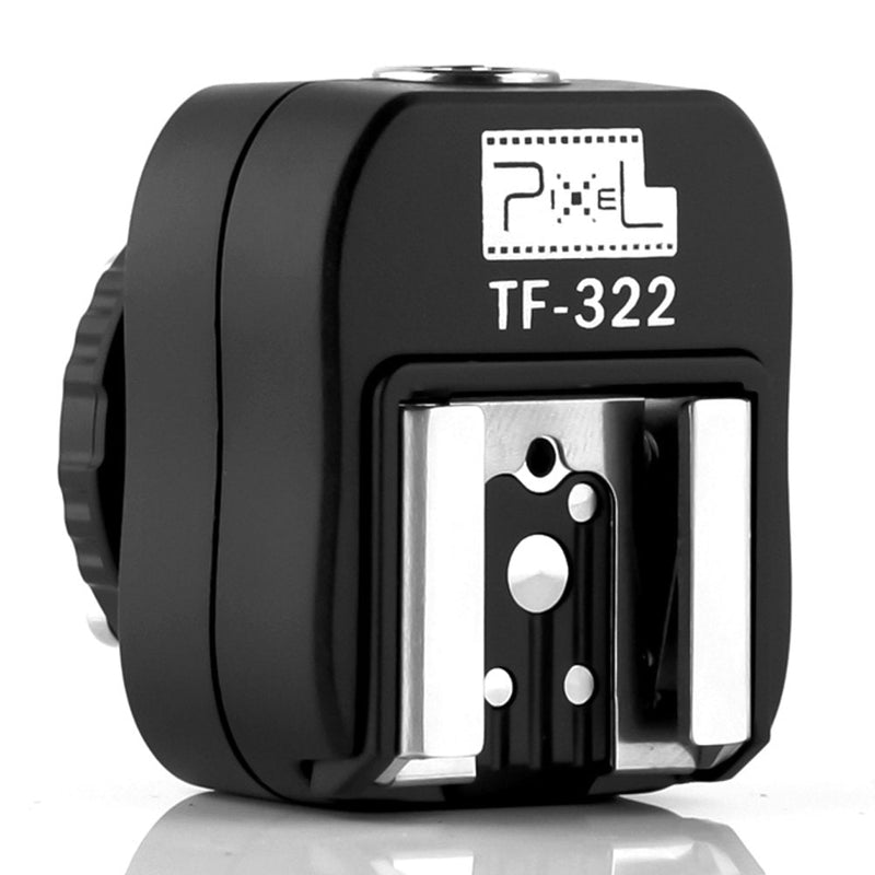 PIXEL Flash Hot Shoe for Nikon, TF-322 Flash Hot Shoe Sync Adapter with Extra PC Sync Port Dedicated for Nikon DSLR Shoe Mount Camera & Flashgun
