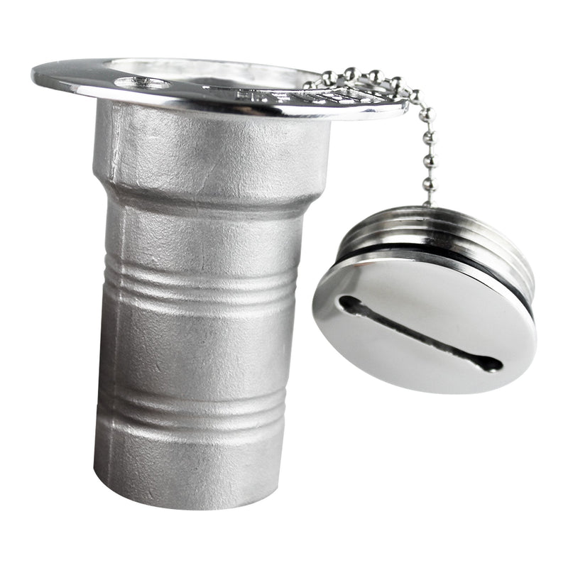 Boat Deck Fuel Fill/Filler with Key Cap -1 1/2"- Diesel or Gas Marine Grade 316 Stainless Steel