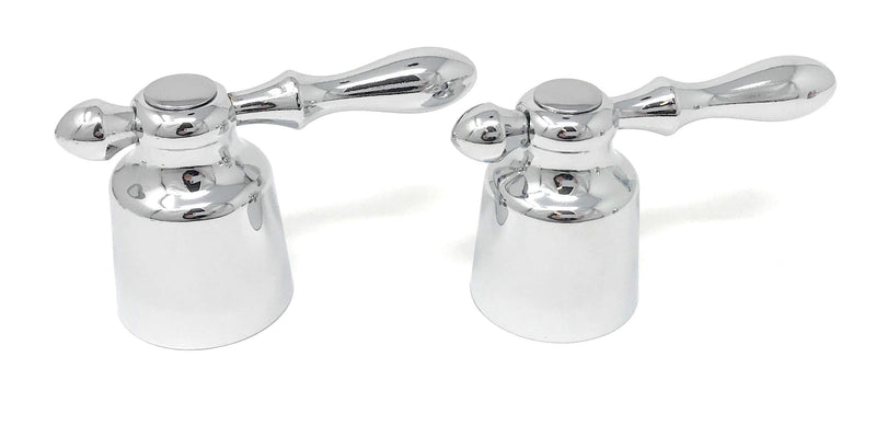 [MADOL] 2 Piece Faucet Handle Kit, Durable Replacement Handles with Universal Fit and Chrome Finish, Adapts to Many Handle Stems for Showers and Baths, Cold and hot Water, ADA Compliant.