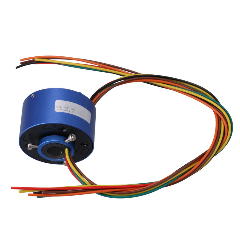 6 Wires 12.7MM Hole Dia Current Conductors Circuits Through Hole Slip Ring 380V AC/DC 10A Power Collector Ring 54mm 380V | 10A | 6 Circuits | 12.7MM BORE