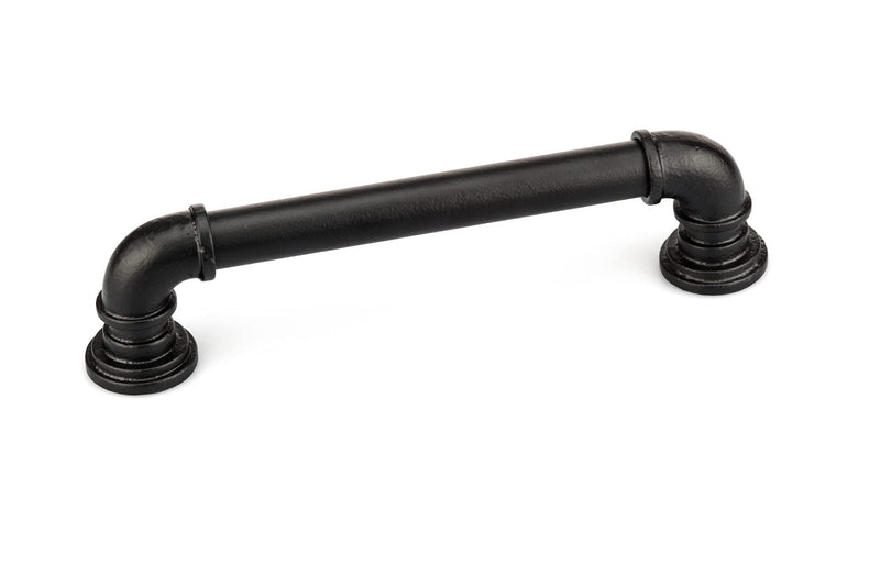 Richelieu Hardware BP9547224900 Sheffield Collection 8 13/16-inch (224 mm) Center-to-Center Matte Black Steampunk Round Pull Handle for Barn Doors, Cabinets, Drawers, and Furniture 224 mm