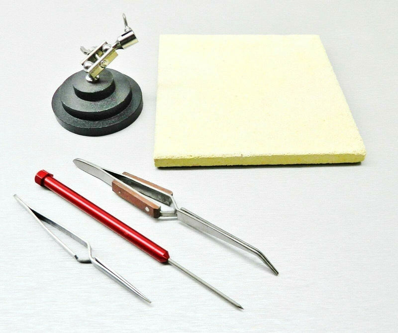 Jewelry Crafts Soldering Tools Kit Ceramic Solder Board Third Hand Pick Tweezers by JTS
