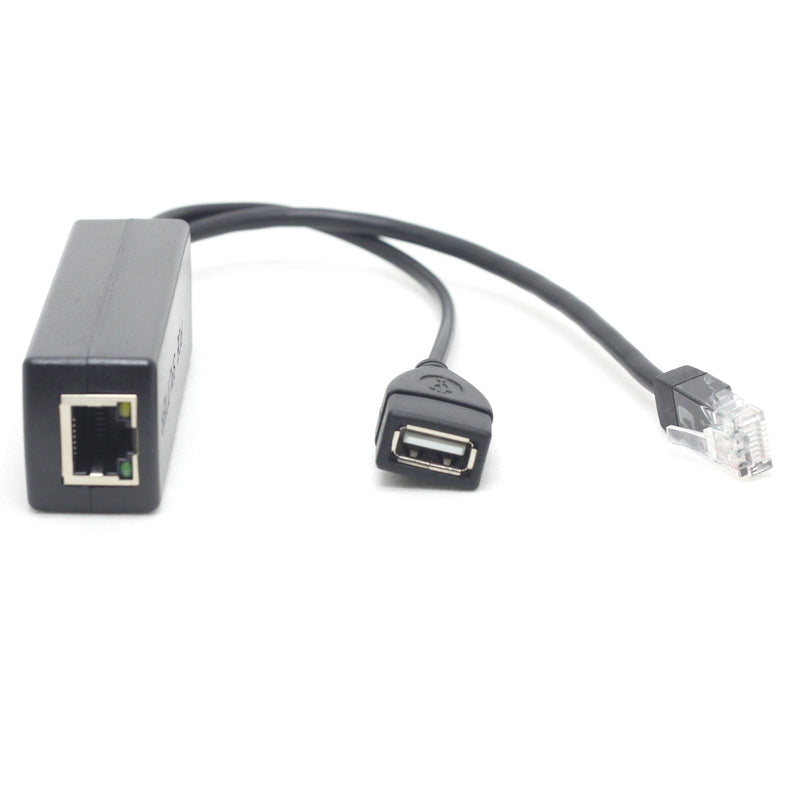 Active PoE Splitter 48V to 5V 2.4A USB Type A Female 802.3af Power Over Ethernet