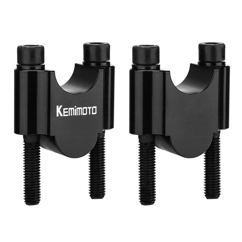 KEMIMOTO 7/8 Inch Motorcycle Handlebar Risers, Aluminum Alloy Motorcycle Risers, Compatible with Sportster Softail Dyna V-star Shadow, Universal Motorcycle Accessories 7/8" Black