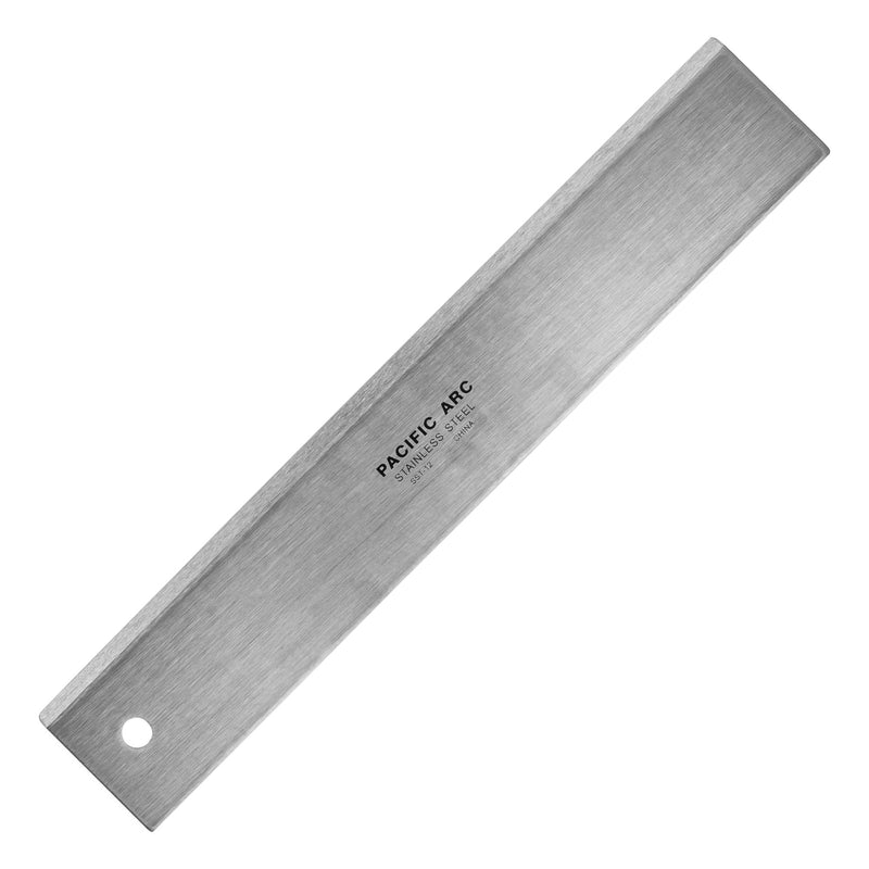 Pacific Arc 12" Straight Edge Stainless Steel 0.09" Thick Steel, Heavy Duty 12 Inch