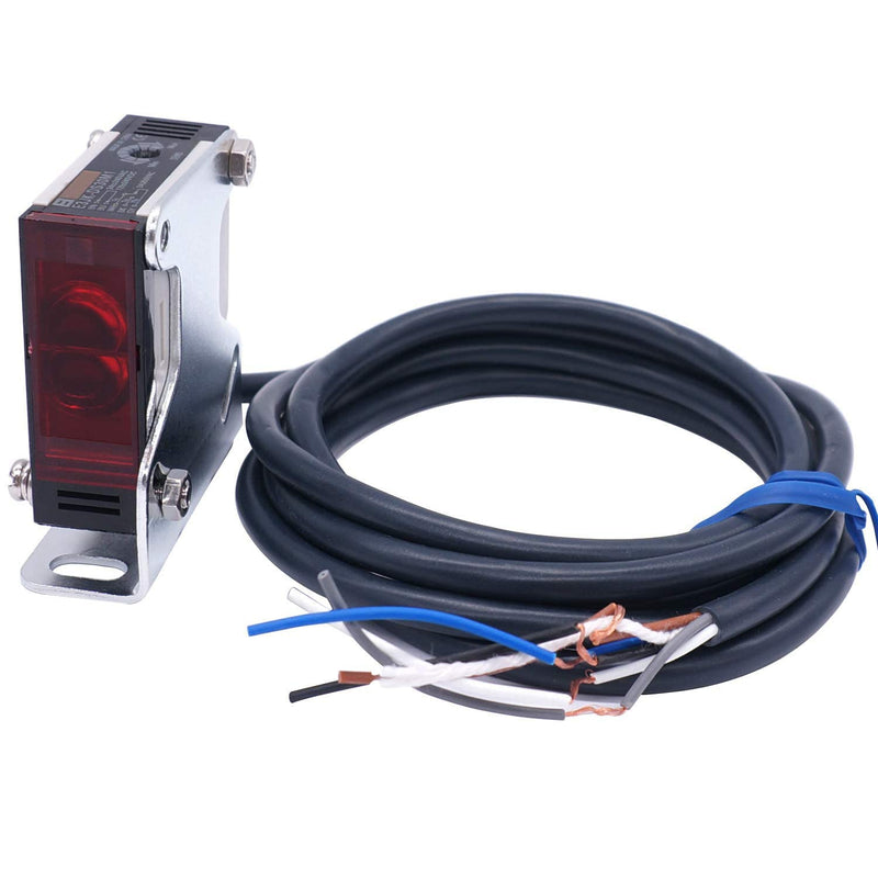 Taiss Photoelectric Beam Sensor Switch 30cm Detection Distance Diffuse Reflection Infrared Switch photoelectric Switch Sensor 12-240VDC 24-240VAC Proximity Switch E3JK-DS30M1 Detection distance: 30cm