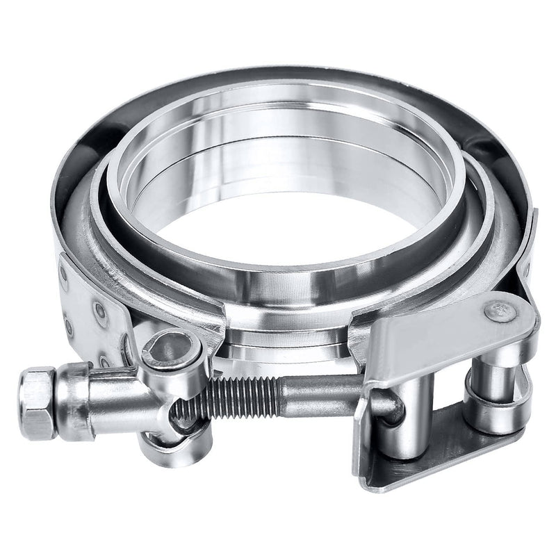 EVIL ENERGY V Band Clamp Quick Release Stainless Steel with Flange Male Female Mild Steel (3.0 Inch) 3.0" 1