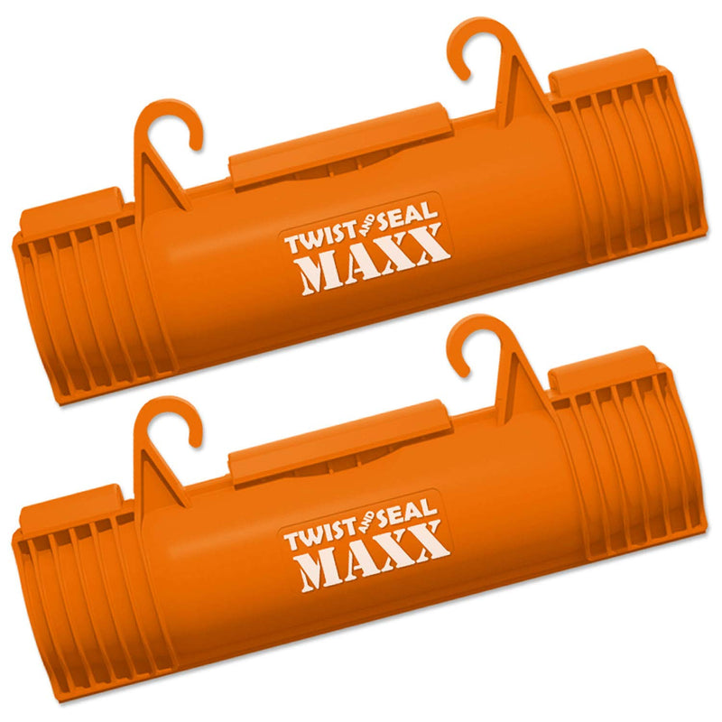 Twist and Seal Maxx (2 Pack) - Heavy Duty Outdoor Extension Cord Safety Cover Connector and Weatherproof Electrical Protector – Orange