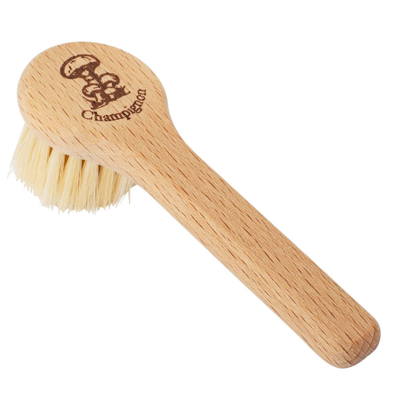 REDECKER Natural Pig Bristle Mushroom Brush Cleaner with Beechwood Handle, Gently and Thoroughly Cleans Mushrooms Without Water, 5 inches, Made in Germany - Mushroom Cleaner Brush